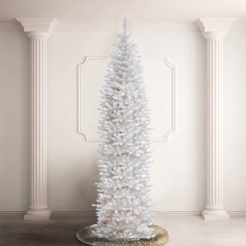 Trees | National Tree Company Artificial Pre-Lit Slim Christmas Tree White Kingswood Fir White Lights Includes Stand 12 Feet F2L4F192
